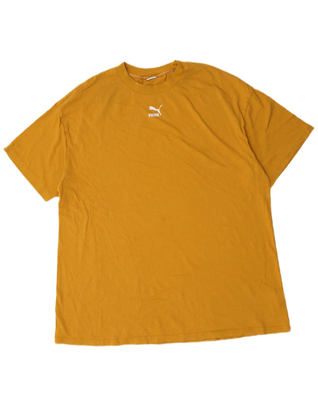 Camiseta Puma Holgada De Algodón Amarillo Medio Para Hombre