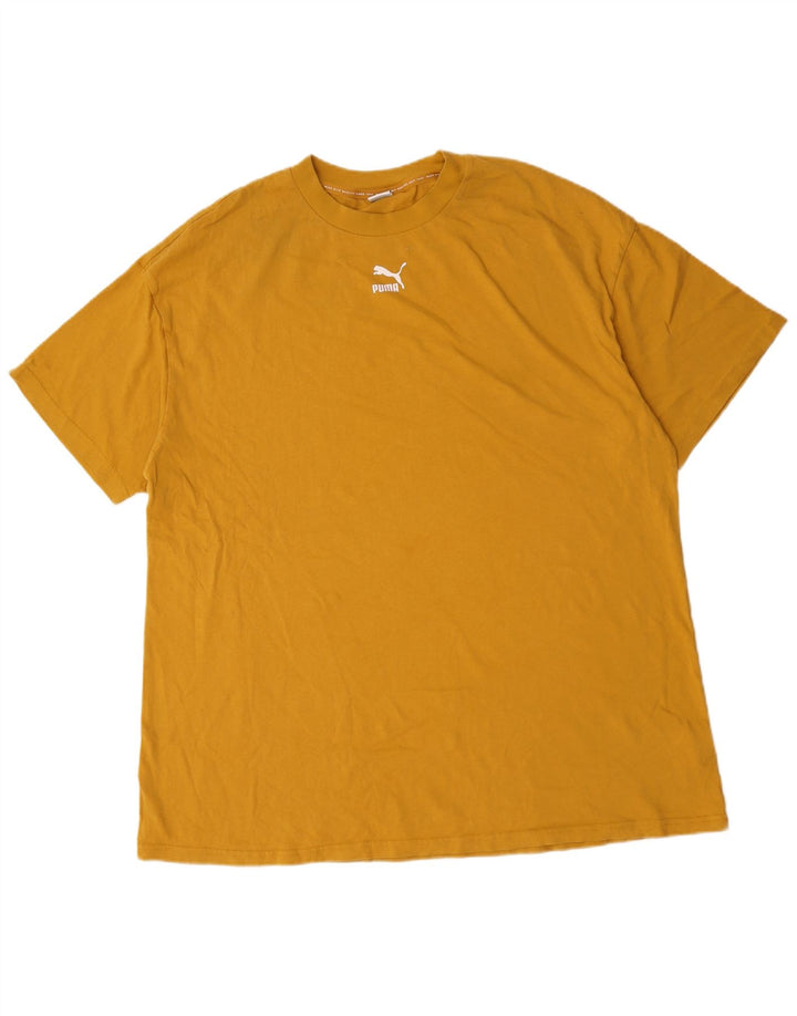 Camiseta Puma Holgada De Algodón Amarillo Medio Para Hombre
