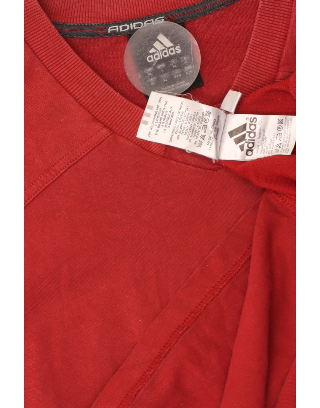 ADIDAS Camiseta gráfica para hombre Top XL Algodón rojo