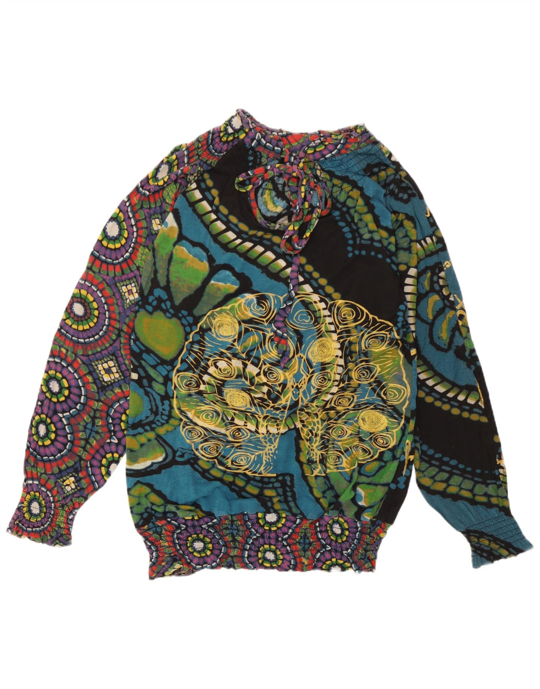 Desigual Blusa con estampado abstracto para mujer UK 40 Medium Multicolor