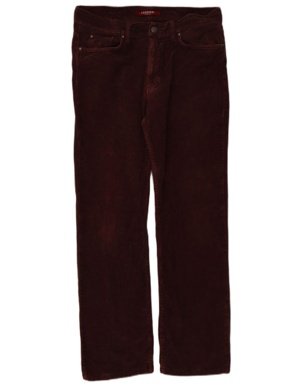 Pantalones Carrera de pana rectos para hombre W34 L30 Borgoña