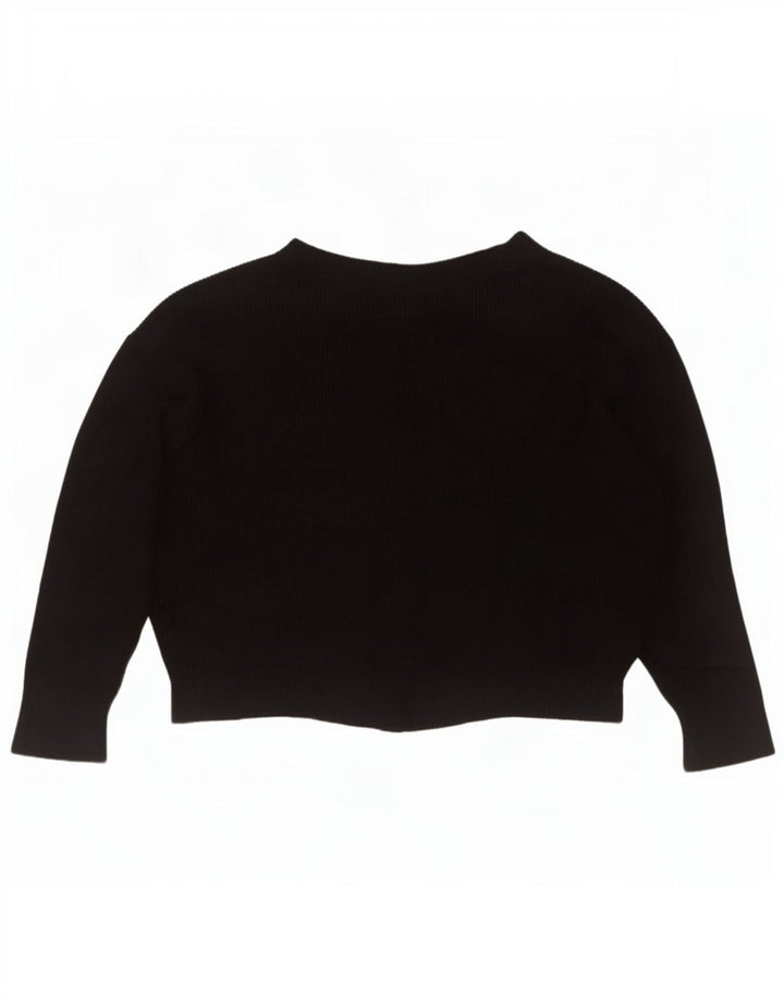 Zara Jersey oversize con cuello barco para mujer, talla 44, talla mediana, viscosa negra
