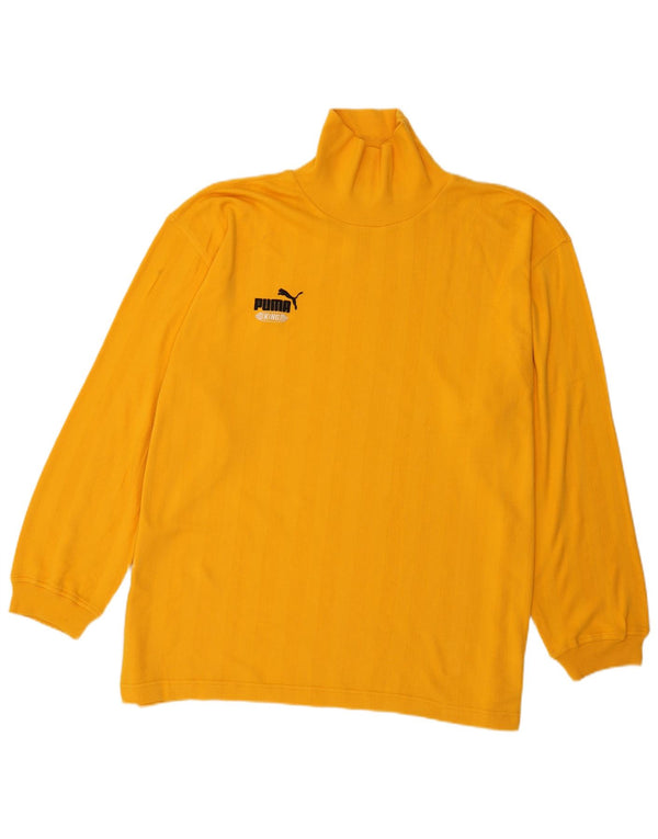 Puma Hombre Top Manga Larga XL Algodón Rayado Amarillo