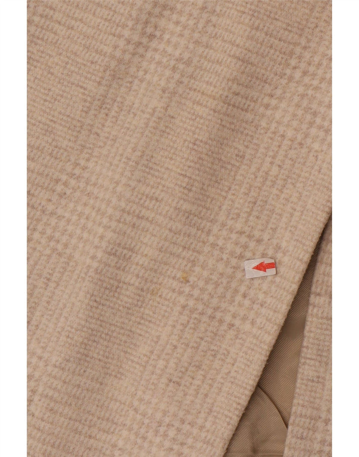 Zara Mujer Abrigo Extragrande UK 10 Small Beige Houndstooth