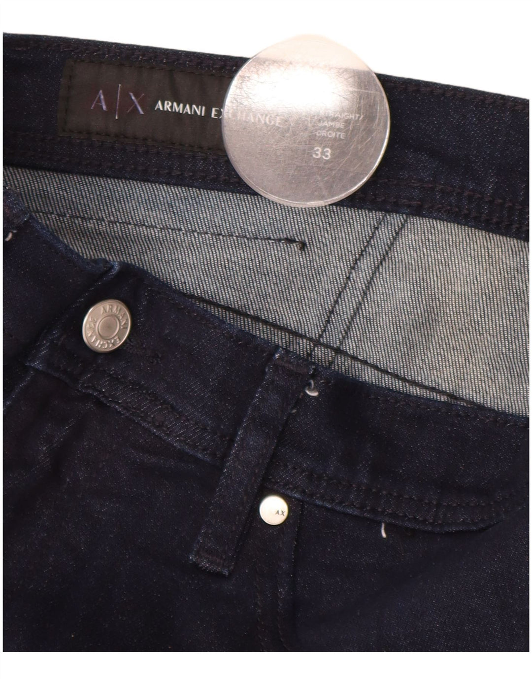ARMANI EXCHANGE Vaqueros Rectos Mujer W33 L29 Azul Marino