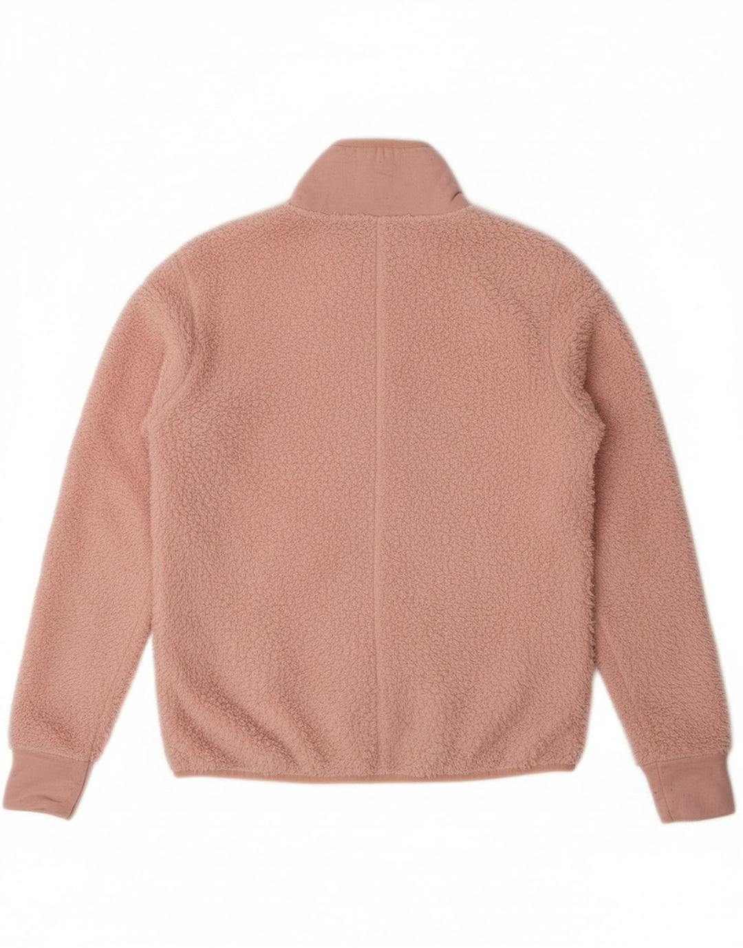 FILA Womens Oversized Fleece Jacket UK 10 Small Pink Polyester