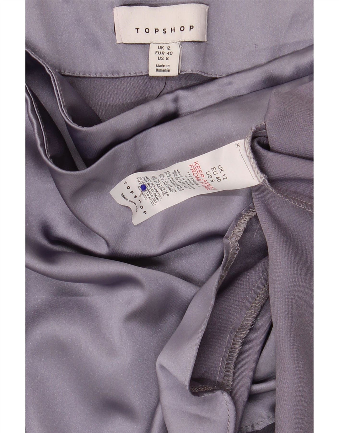 Topshop Minifalda cruzada para mujer UK 12 Medium W30 Poliéster morado