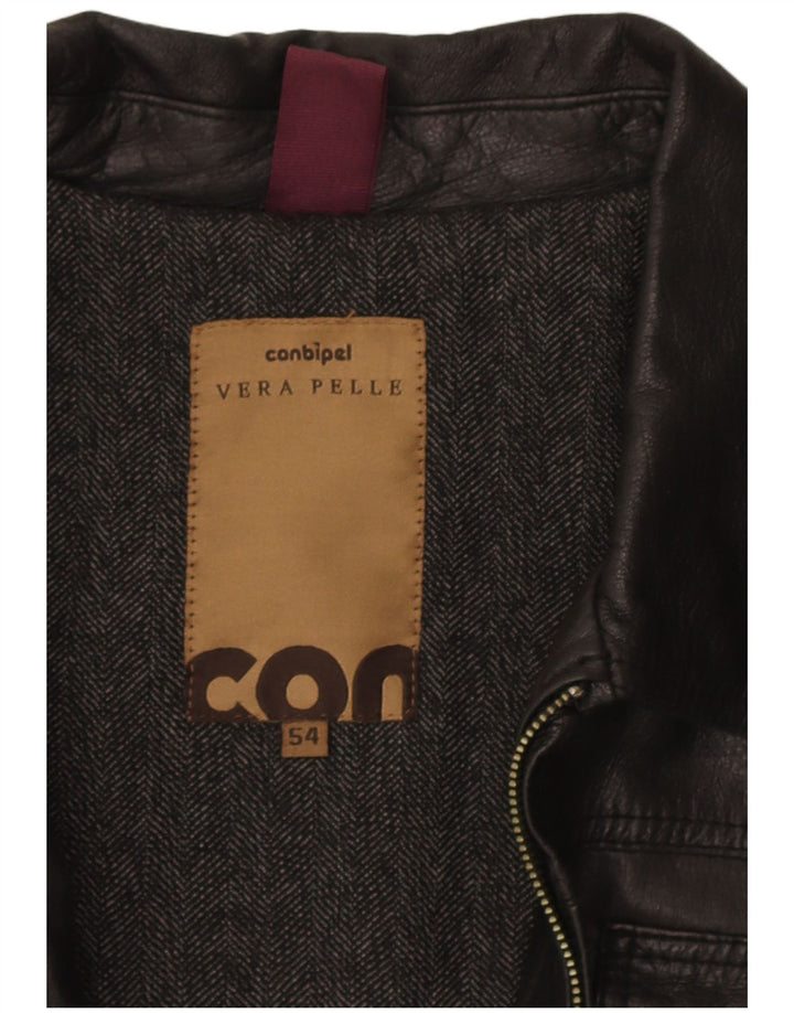 Conbipel Chaqueta de cuero para hombre IT 54 XL Negro