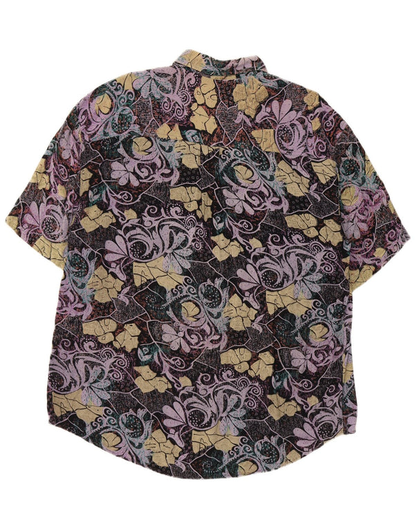 ORSO POETA Camisa Manga Corta Hombre 2XL Viscosa Paisley Multicolor