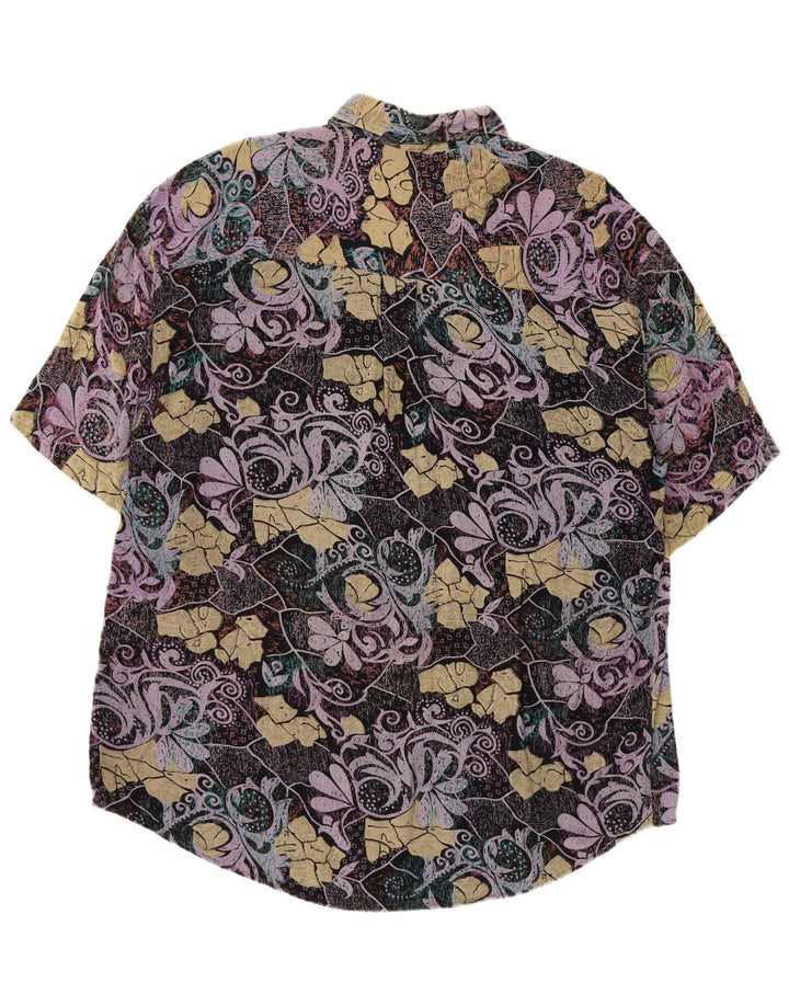 ORSO POETA Camisa Manga Corta Hombre 2XL Viscosa Paisley Multicolor