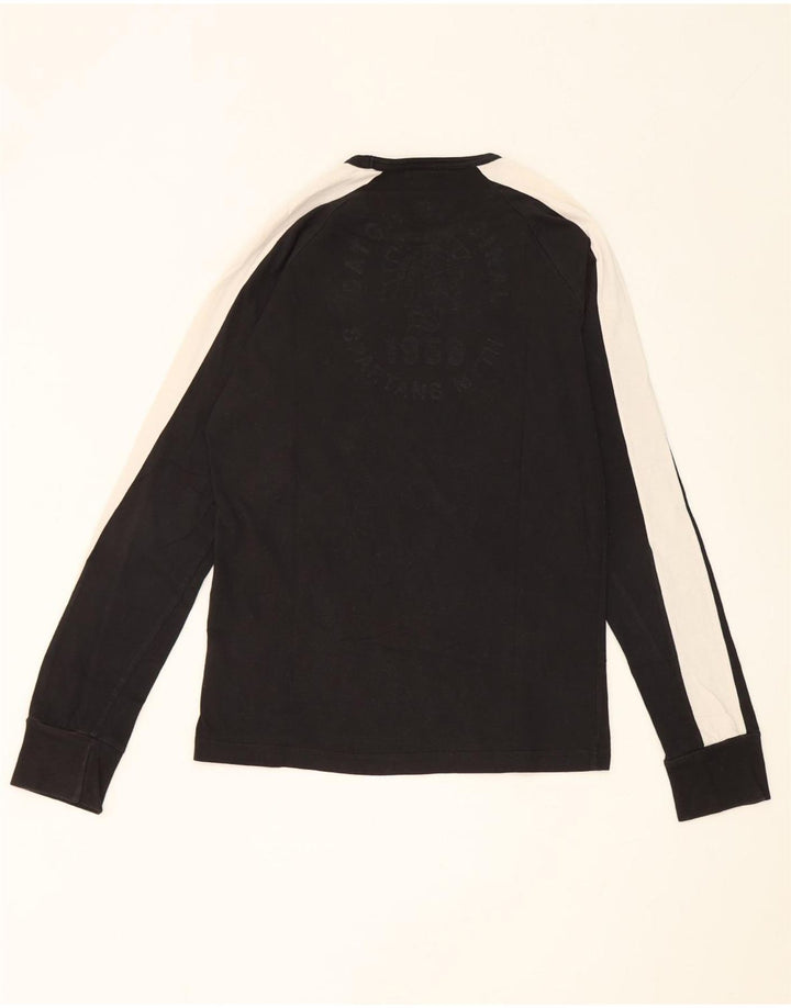 Datch Hombre Top Manga Larga Algodón Color Block Medio Negro