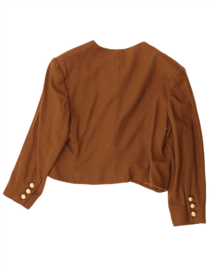 Yves Saint Laurent Chaqueta corta para mujer IT 46 Grande Marrón Clásico
