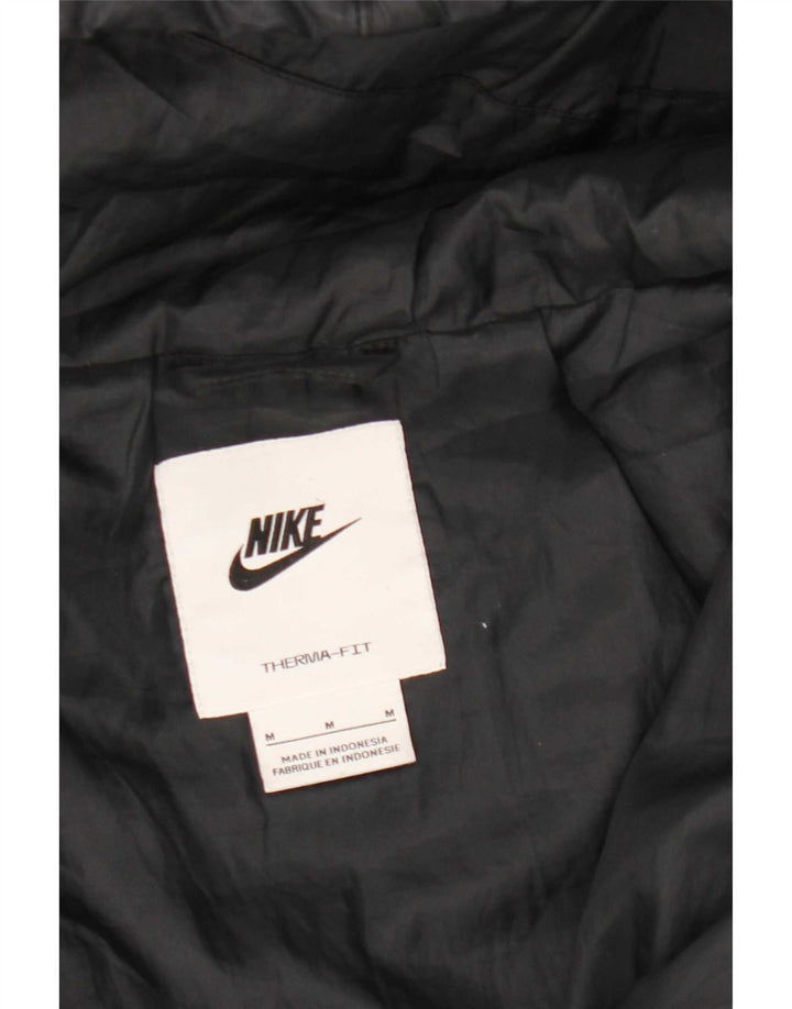 Nike - Chaqueta acolchada extragrande con capucha Therma-Fit para mujer, talla M, color negro