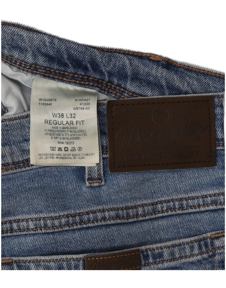 WRANGLER Vaqueros rectos de corte regular para hombre W38 L32 Algodón azul