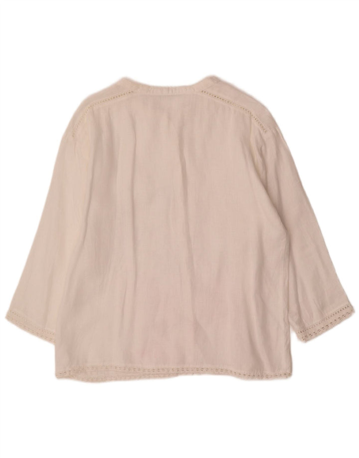 Zara Mujer Blusa Camisa ES 40 XL Blanco