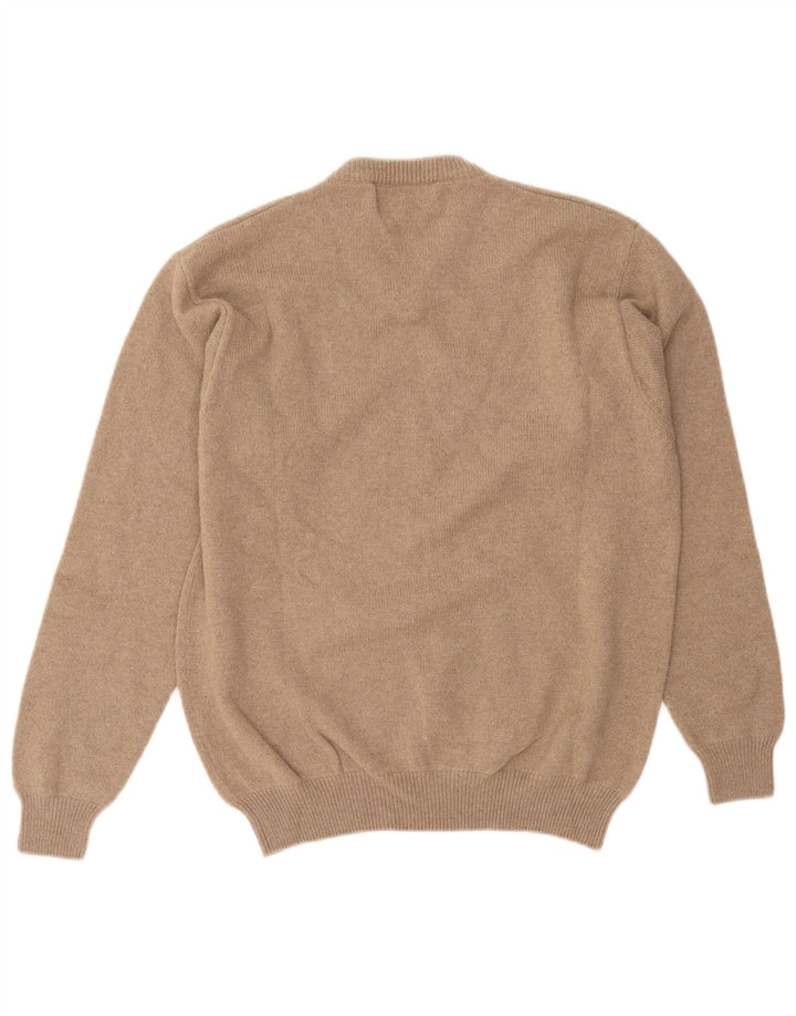 Marlboro Classics - Jersey con cuello en V para hombre, talla pequeña, lana beige