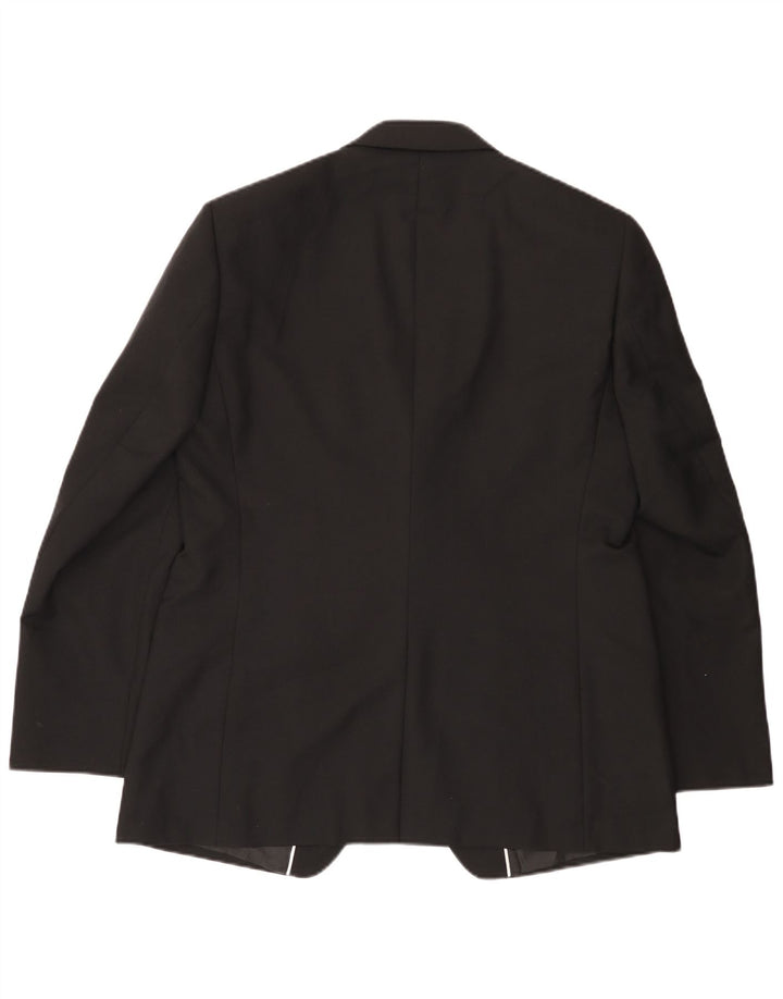 MARKS & SPENCER Chaqueta tipo blazer de 2 botones para hombre UK 42 Grande Poliéster negro