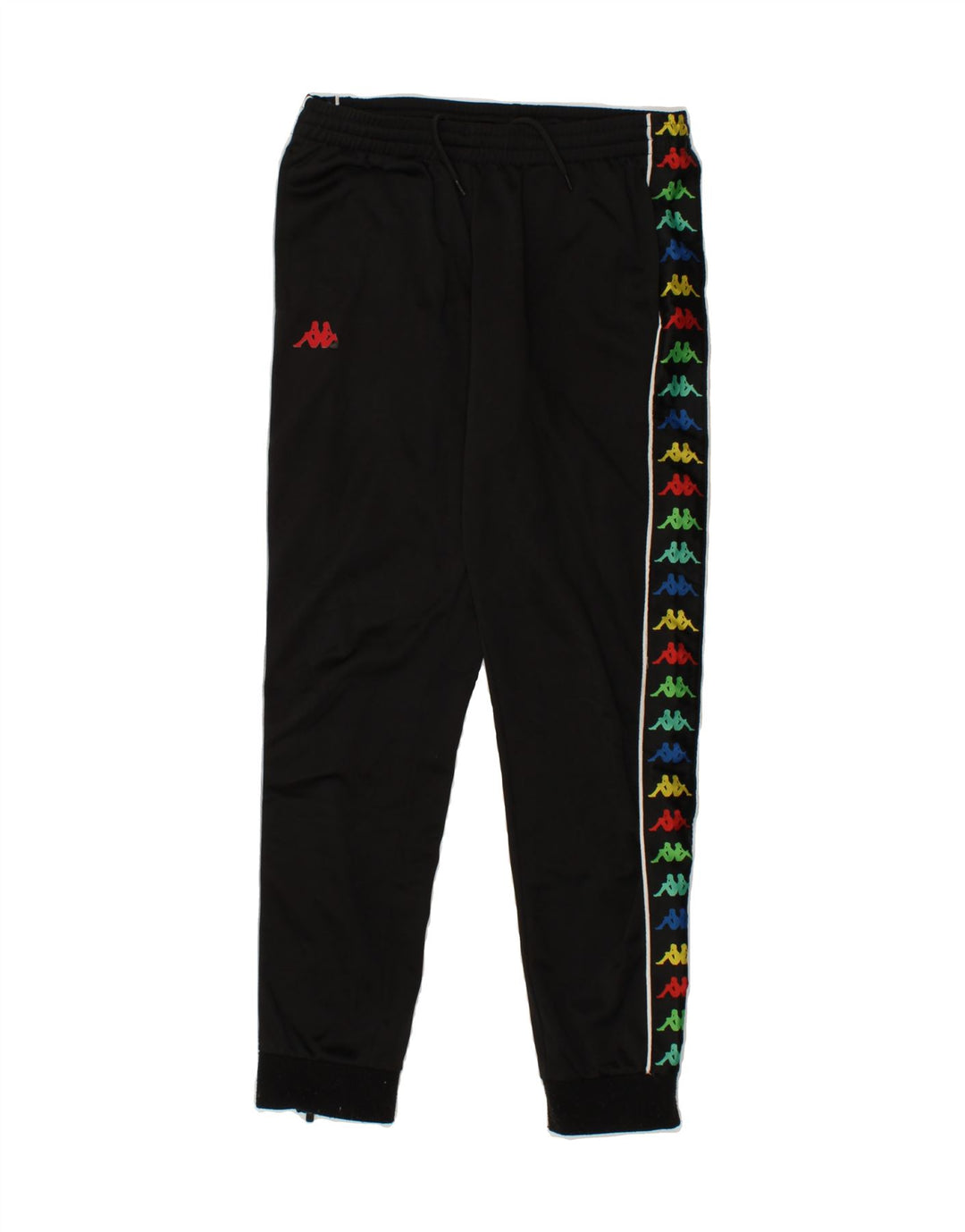KAPPA Boys Graphic Tracksuit Trousers Joggers 13-14 Years  Black Polyester Vintage Kappa and Second-Hand Kappa from Messina Hembry 
