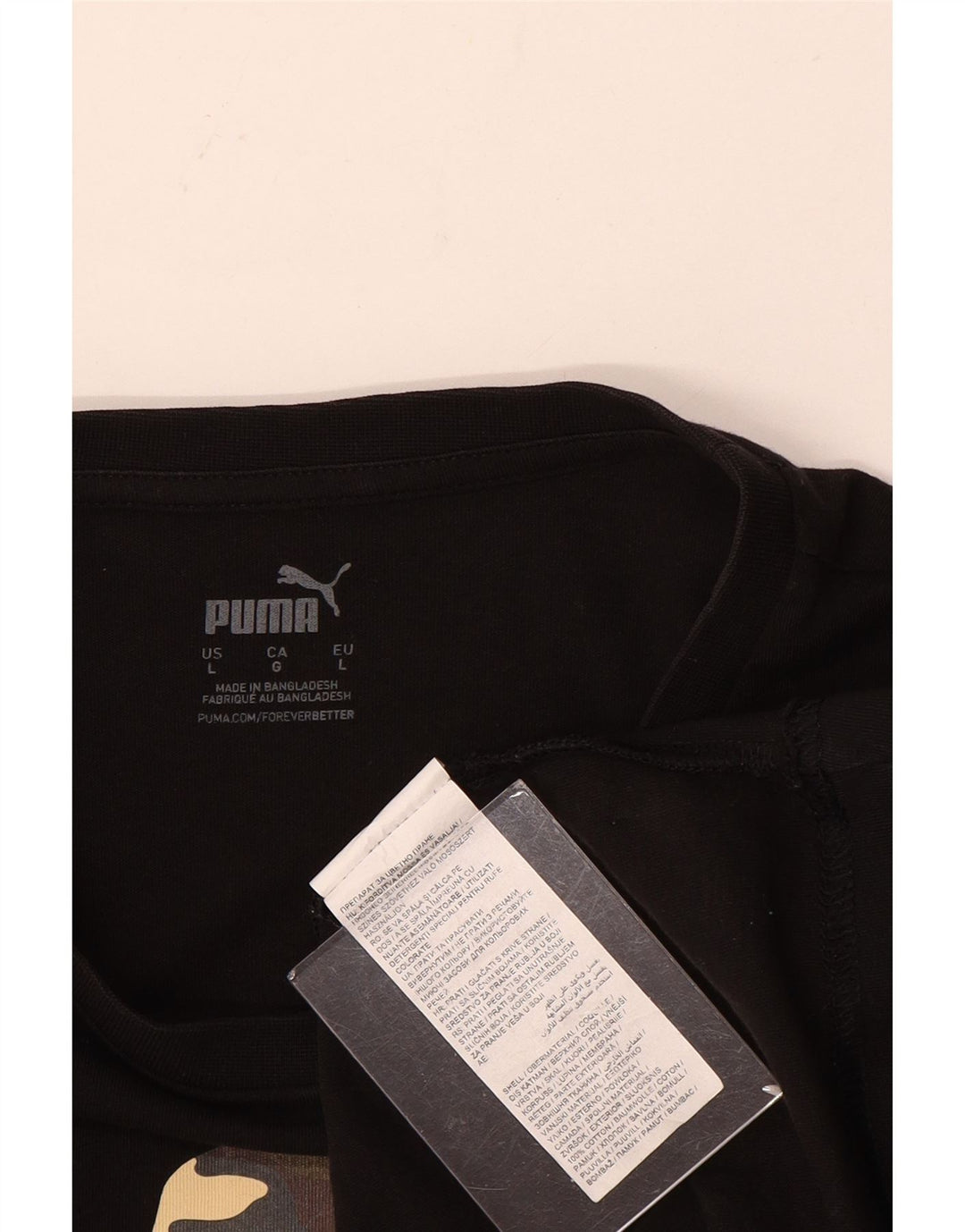Puma - Camiseta gráfica para hombre, talla grande, algodón negro
