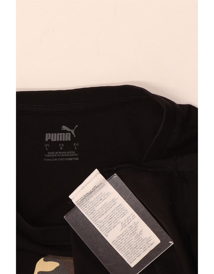 Puma - Camiseta gráfica para hombre, talla grande, algodón negro