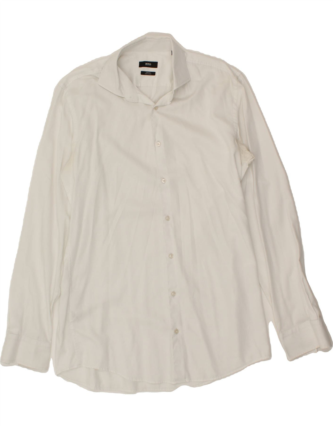 HUGO BOSS Camisa slim fit para hombre Talla 41 Mediana Algodón blanco