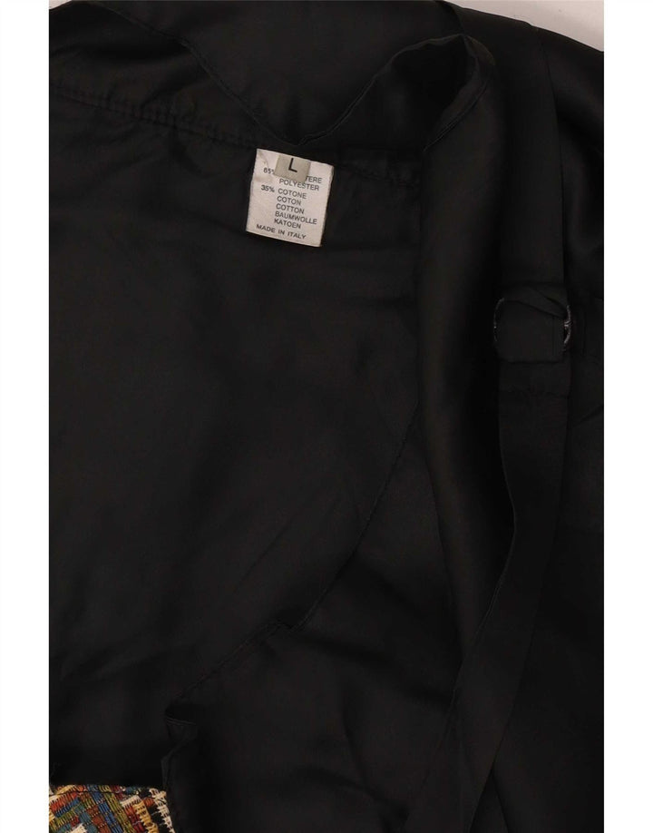 Chaleco vintage para hombre poliéster geométrico marrón grande
