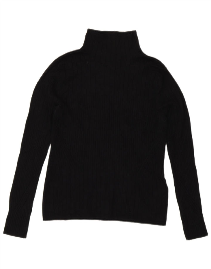 Marks & Spencer Suéter tipo jersey con cuello vuelto para mujer UK 10 Small Viscosa negra