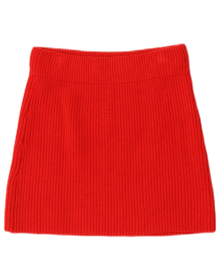 Zara Minifalda De Punto Mujer Small W26 Viscosa Roja
