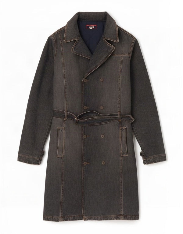 Rifle Mujer Heritage Abrigo Vaquero De Doble Botonadura UK 40 XL Gris