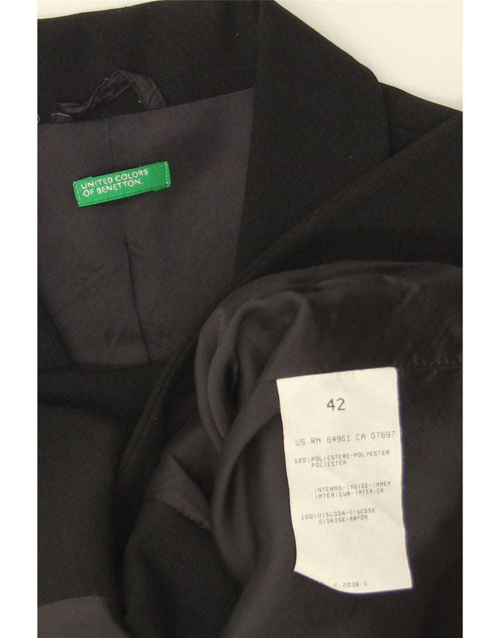 Benetton Blazer De 3 Botones IT 42 Medium Negro Poliéster