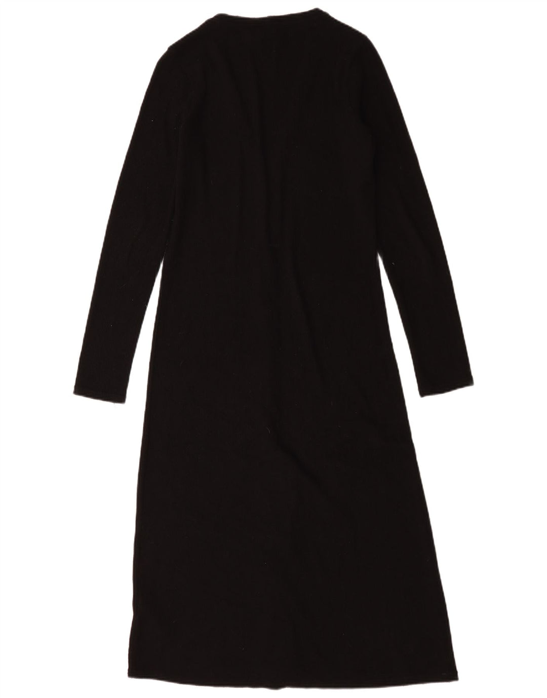 Zara Mujer Longline Cardigan Suéter UK 10 Pequeño Poliéster Negro