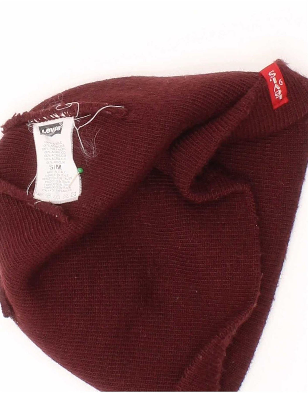 Levi's Gorro Beanie Mujer Pequeño/Mediano Acrílico Burdeos