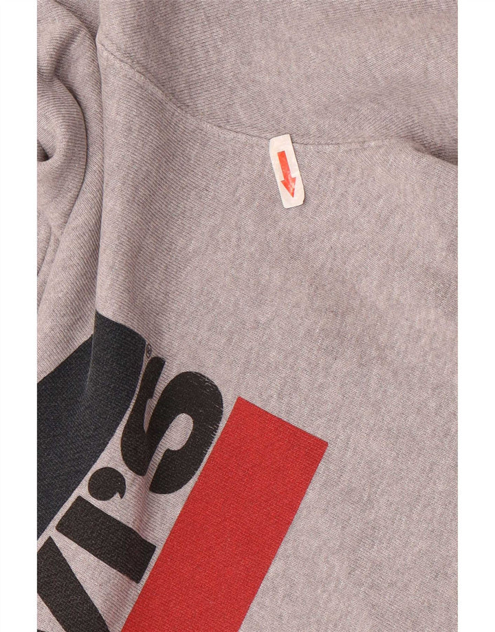 Levi's Jersey con capucha gráfica para hombre de algodón gris grande