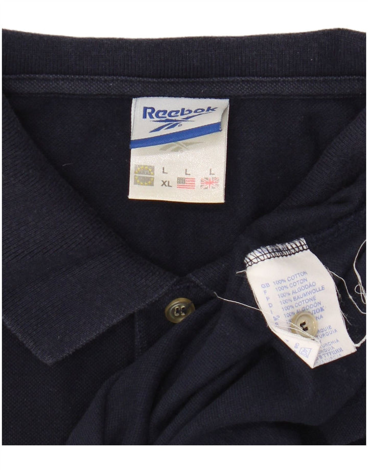 Polo Reebok Hombre Grande Azul Marino Algodón