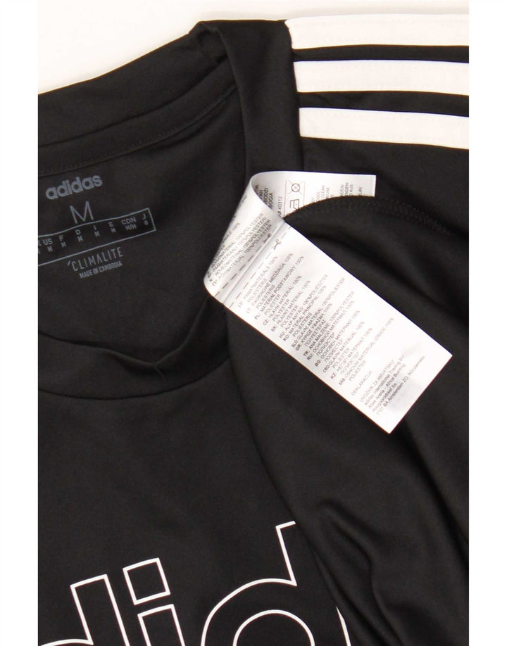 Adidas Mens Climalite Graphic Camiseta Top Medio Negro Poliéster