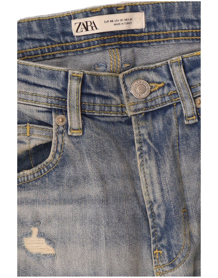 Zara Jeans rectos desgastados para hombre EU 40 Medium W31 L28 Azul
