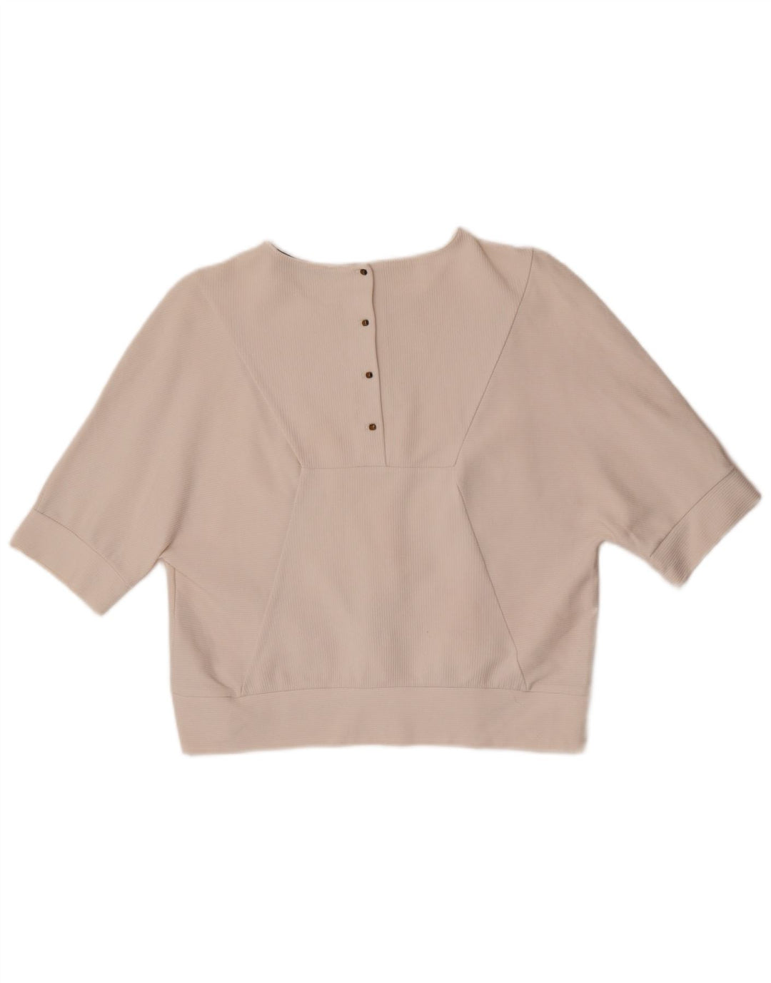 Zara Mujer Blusa Top UK 44 Medio Algodón Blanco
