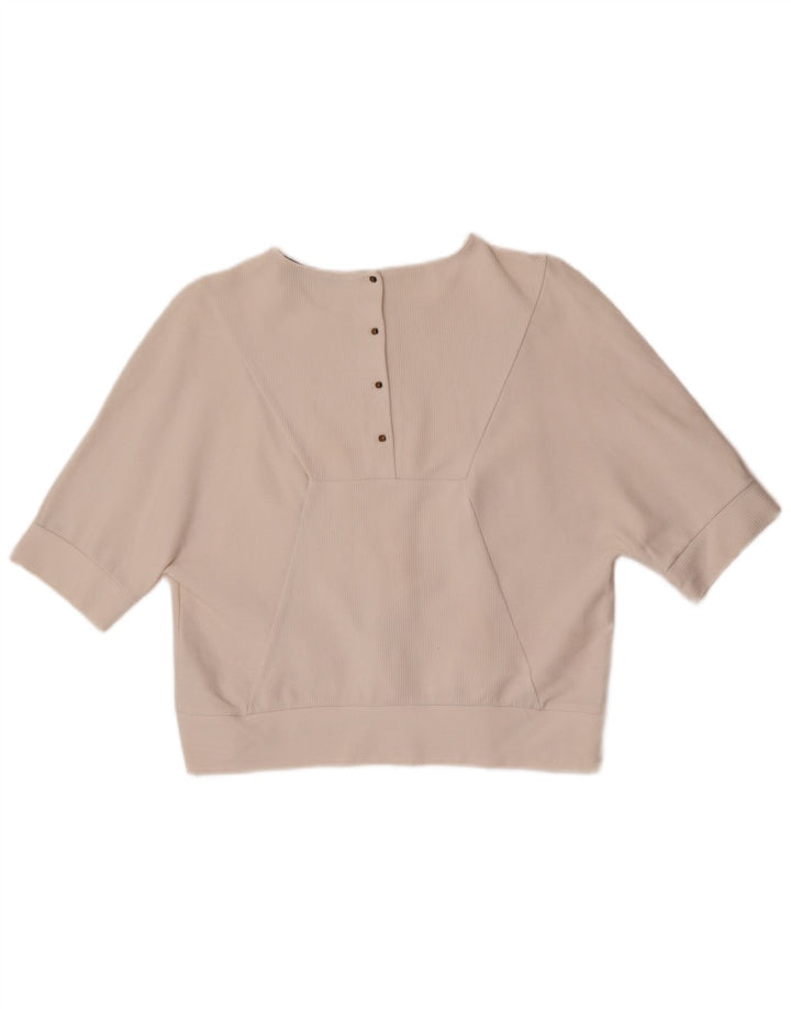 Zara Mujer Blusa Top UK 44 Medio Algodón Blanco
