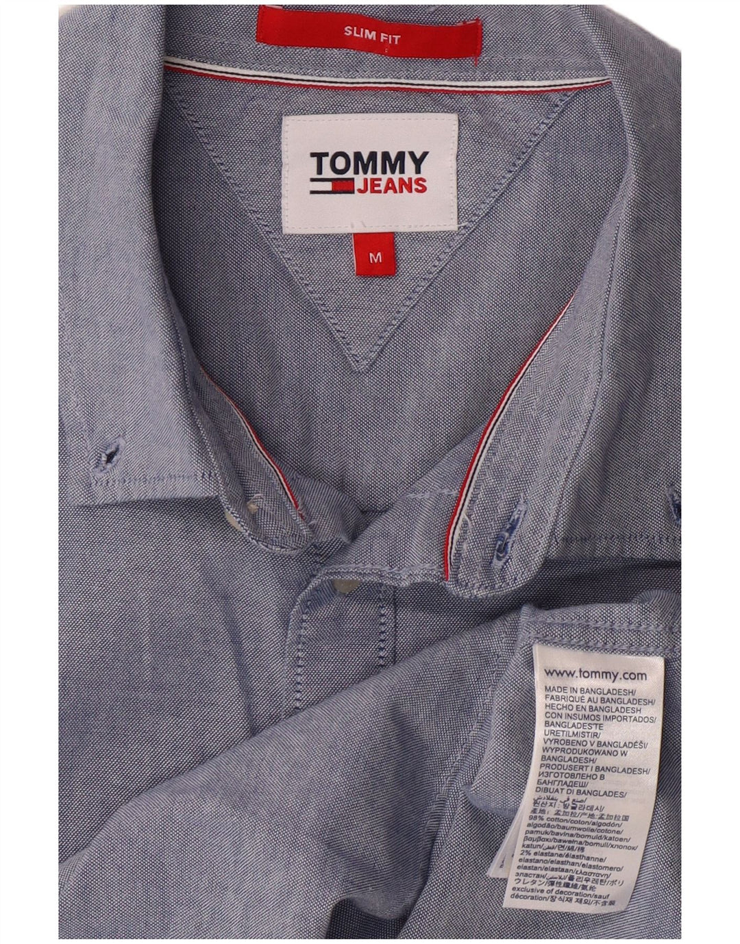 TOMMY HILFIGER Camisa slim fit de algodón azul medio para hombre
