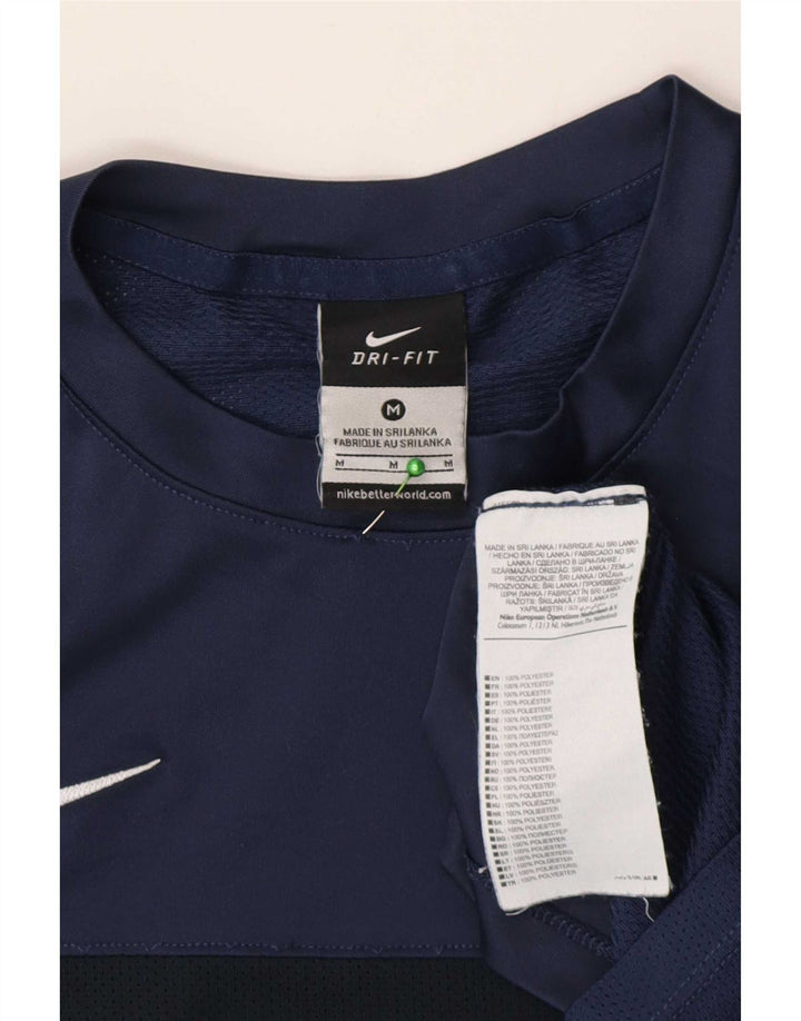 Camiseta Nike Dri Fit para hombre Top medio azul marino Poliéster