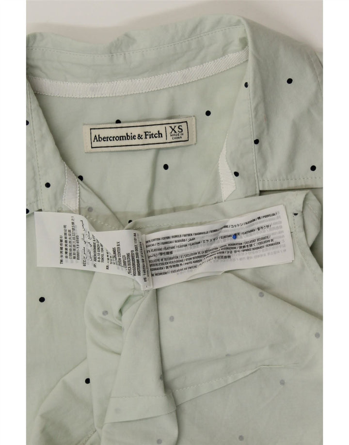 ABERCROMBIE & FITCH Camisa para mujer UK 6 XS Algodón con lunares verdes