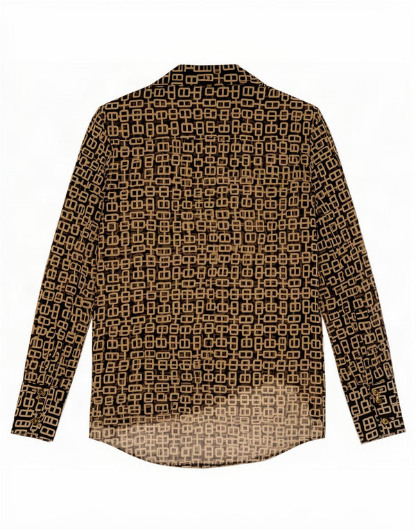 Zara Mujer Ver A Través De La Camisa Jersey UK 6 XS Poliéster Geométrico Negro