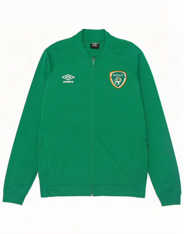 Umbro Hombre Irlanda Chándal Top Chaqueta Pequeña Verde Poliéster