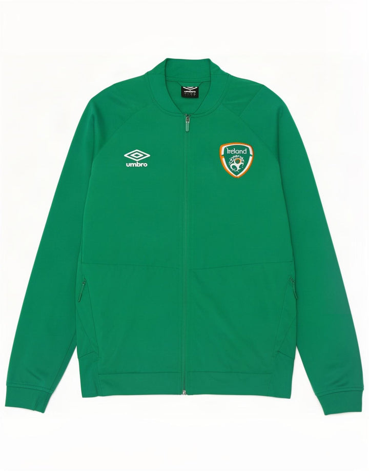 Umbro Hombre Irlanda Chándal Top Chaqueta Pequeña Verde Poliéster