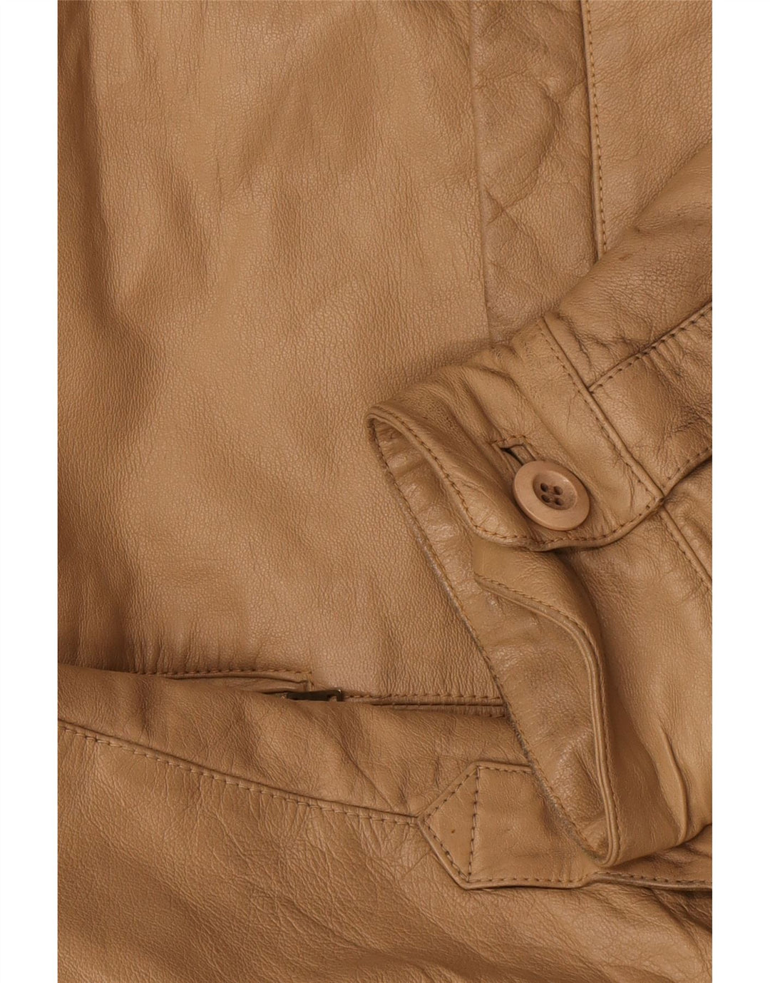 Chaqueta de cuero vintage para hombre IT 52 XL Beige