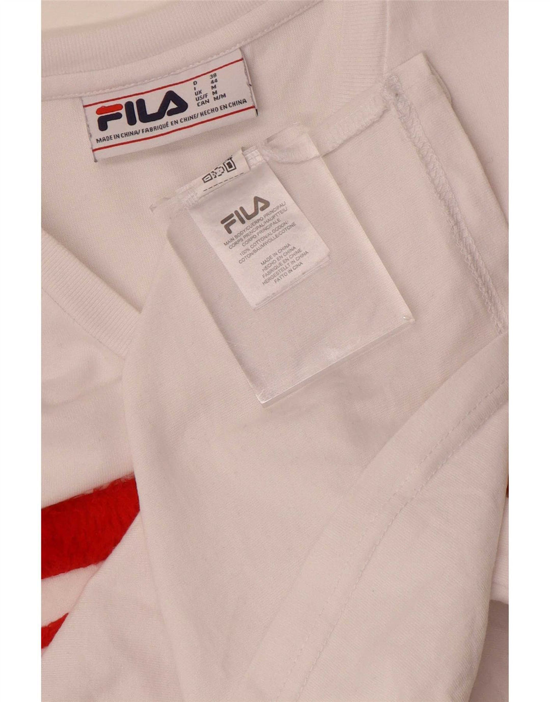 Fila Camiseta gráfica para mujer Top UK14 Algodón blanco mediano