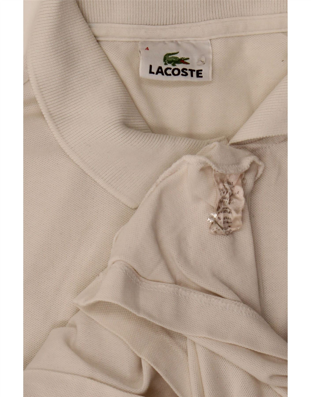 Polo Lacoste para hombre talla 4 mediano algodón blanco