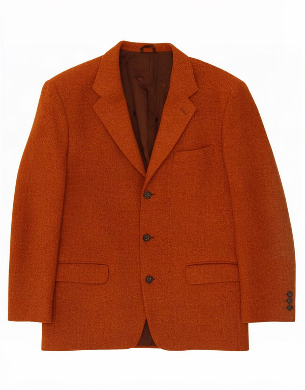 Brooksfield Mens 3 Button Blazer Jacket IT 48 Medium Brown Wool