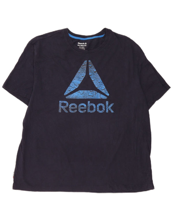 Reebok Camiseta gráfica para hombre Top 3XL Azul marino Algodón