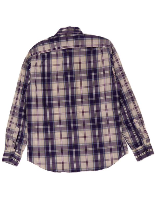 Camisa Massimo Dutti Hombre Large Cuadros Morados